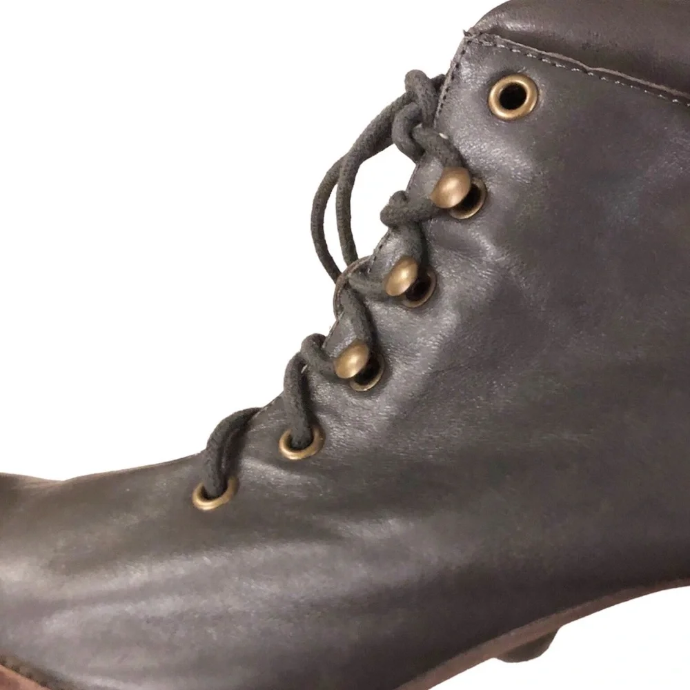 JEFFREY CAMPBELL Lace-up ankle booties Ingles Tahiti gray leather Victorian boho - Picture 5 of 11